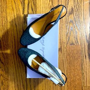 Easy Spirit Safra Slingback Wedges Black, Size 9.5